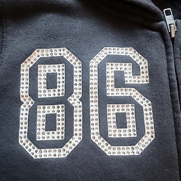 Rare HTF hooded zip-up sweatshirt with lots of bling! Size: L - Picture 3 of 11
